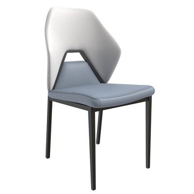 Leisuremod Eclat Modern Dining Chair Upholstered In Leather With Iron 