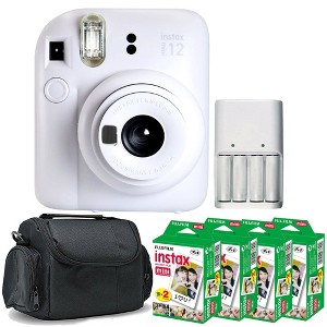 Fujifilm Instax Mini 12 Camera Clay White + 4x Film + Batteries