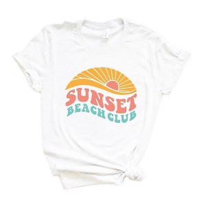 Simply Sage Market Women's Sunset Beach Club Short Sleeve Graphic Tee - 1 of 3