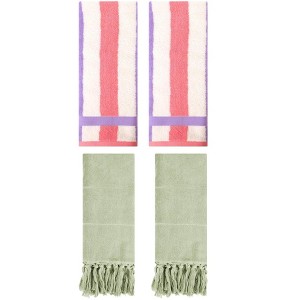 REGALWOVEN 4 Pcs Cotton Bathroom Hand Towels for Home Decoration - 1 of 4