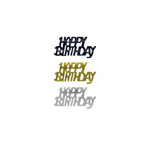 Beistle Black, Gold, and Silver Happy Birthday Fanci-Fetti, Pack of 3 - 1 of 4