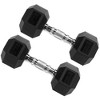 Signature Fitness Hex Dumbbells Non-Slip Free Weights Full Body Strength Training Home Gym Workout Equipment Set of 5, 10, 15, 20, and 25 lbs, Black - 3 of 4