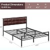 Faux Leather Platform Bed Frame with Upholstered Headboard, Metal Bed Frame with Steel Slats Support, Box Spring Optional, Easy Assembly - 2 of 4