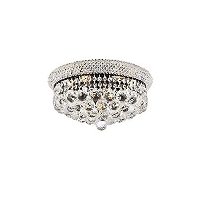 Primo 16-Inch Black and Crystal Flush Mount LED Light