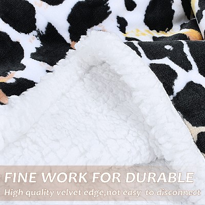 Catalonia Leopard Print Fleece and Sherpa Throw Blanket