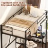Aheaplus 78'' Metal Loft Bed with Desk, Ladder, Led Light and Power Outlets - 4 of 4