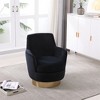 Teddy Swivel Barrel Chair, Swivel Accent Chairs Armchair for Living Room, Round Barrel Chairs with Gold Stainless Steel Base - 3 of 4