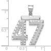 Black Bow Jewelry 14k White Gold, Varsity Collection, Large D/C Pendant, Number 47 - 2 of 3