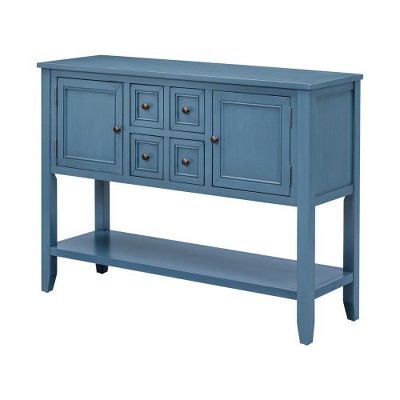 LunaLulinlk Storage Vintage Console Table with Four Small Drawers and Bottom Shelf for Living Rooms, Entrances and Kitchens