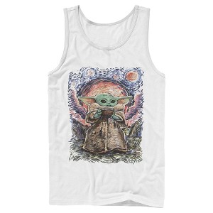 Men's Star Wars The Mandalorian The Child Starry Night Tank Top - 1 of 4