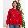 Clearlove Womens Ugly Christmas Sweater Novelty Print Crew Neck Sweater Pullover - 3 of 4