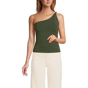 Lands' End Women's Slender One Shoulder Top - 1 of 4