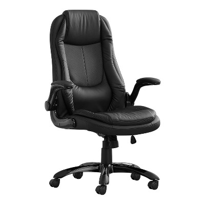 Monarch Specialties Office Chair Adjustable Height Swivel Ergonomic Armrests Computer Desk Work Metal Pu Leather Look Black Contemporary Modern