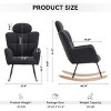 Tufted Teddy Fabric Rocking Glider Chair with High Back and Headrest,Modern Accent Armchair for Nursery Living Room Bedroom-Baofuwish - 4 of 4