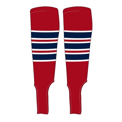 MK Socks Traditional Baseball Stirrups Pattern C-5 Red, White, Navy (L)