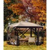 12'x12' Outdoor Camping Gazebo with 6 Sided Mesh Screen Windows, Portable Tent Pop-Up Canopy Shelter for Backyard Lawn Camping with Carry Bag & Stakes - 2 of 4
