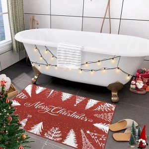 Christmas Washable Area Rug, Non Slip Low Pile Non Shedding Throw Carpet, Soft Mat for Living Room Bedroom Dinning Room Holiday Decor - 1 of 4