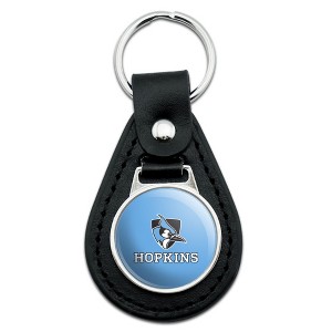 Johns Hopkins University Primary Logo Black Leather Keychain - 1 of 4