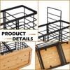 LunaLulinlk Utensil Holder for Kitchen Counter, 4 Compartments, Matte Black Metal Cooking Utensil Organizer with Wooden Base for Kitchen Countertop - 2 of 4