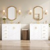 72" Bathroom Vanity with Ceramic Sink - Solid Wood Freestanding Vanity Set with Soft Closing Doors & Drawers, Amber Storage Cabinet - 3 of 4