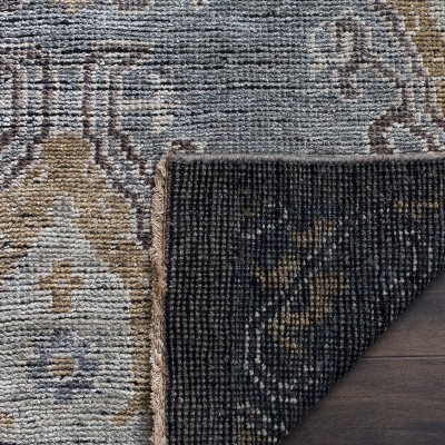 Handmade Brown Wool 6' x 9' Floral Area Rug