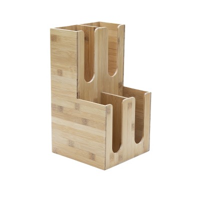 Mind Reader 4-Section Bamboo Storage Organizer