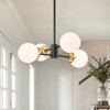 LLHZSY Modern Transitional 4-Light Sputnik Chandelier with Globe Frosted Glass, Adjustable Height Ceilling Light for Dining Room-Black-23 3/5" - 2 of 4