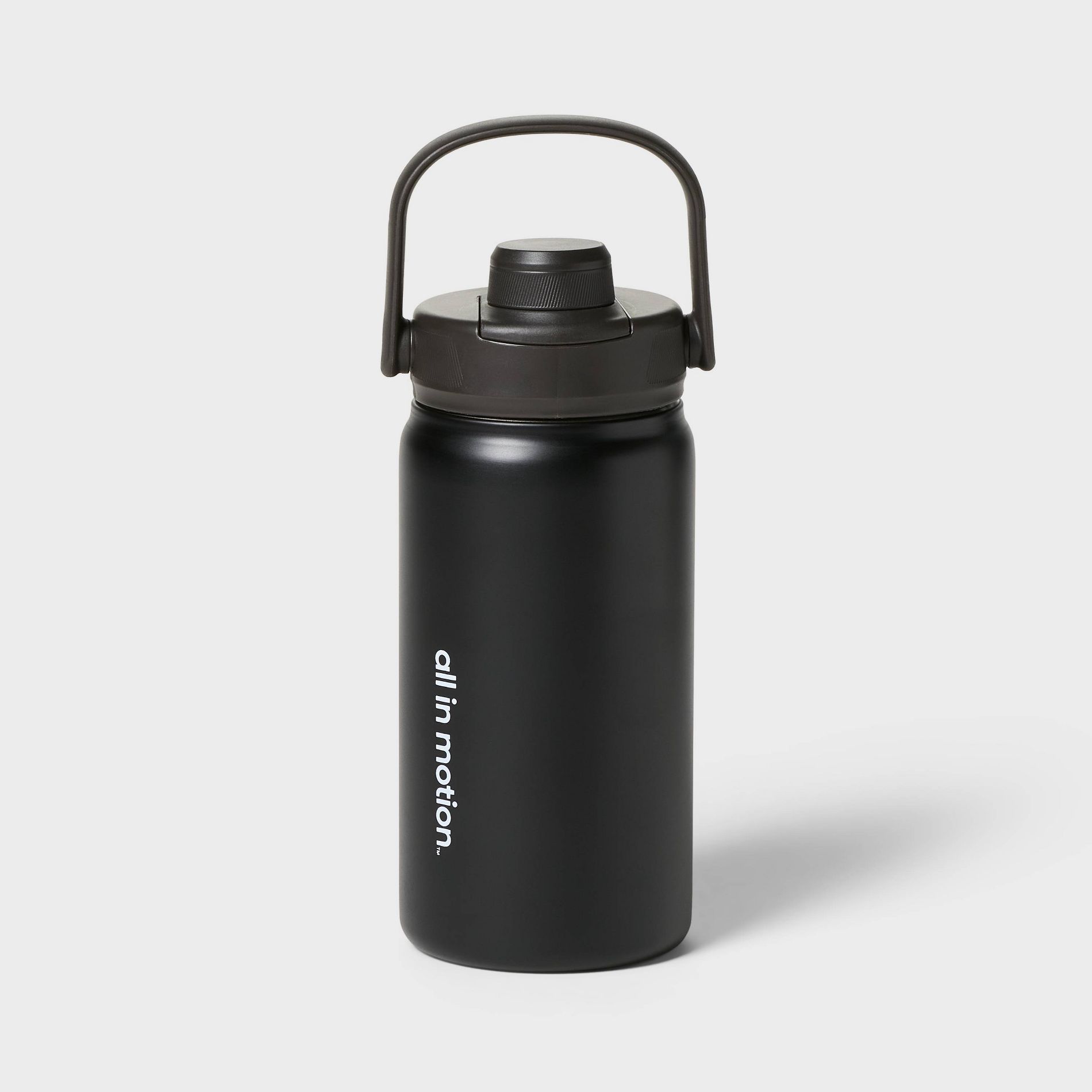 16fl oz Stainless Steel Water Bottle Black - All In Motion™