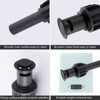 WOWOW Economical Easy Clean Pop Up Drain With Overflow in Matte Black - 2 of 4