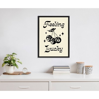 Feeling Lucky Black and White Canvas Sports Print, 18" x 24"