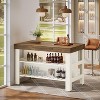 Tribesigns Home Bar Table Unit with Storage Shelves, 55.1-Inch Farmhouse Counter Height Bar Cabinet for Kitchen Dining Room,Brown - 3 of 4