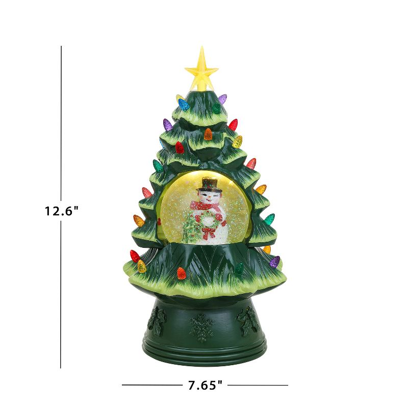 Mr. Christmas Nostalgic Ceramic LED Christmas Tree With Automatic Snow Globe, 4 of 7