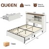 AMERLIFE 47.2" H Bed Frame with Bookcase Headboard, Charging Station, 2 Drawers - 2 of 4