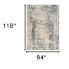 HomeRoots 8' X 10' Ivory And Blue Abstract Area Rug - 3 of 4