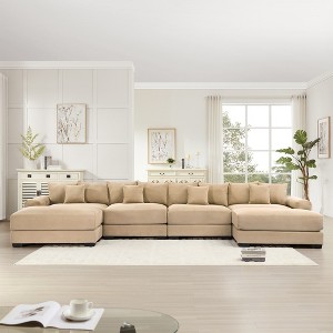 Christopher Knight Home Mavis Modern 170'' 4-Seater Oversized Corduroy Upholstered Sectional Sofa - 1 of 4