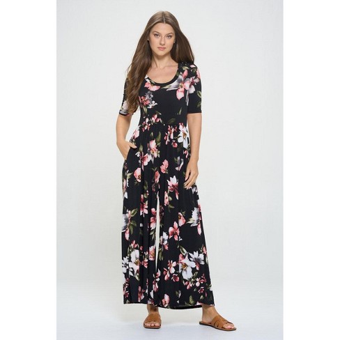 Target black sale floral jumpsuit