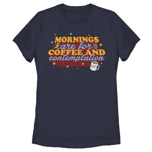 Women's Stranger Things Coffee And Contemplation Typographic T-Shirt - 1 of 4