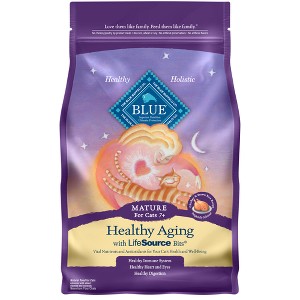 Blue Buffalo Healthy Aging with Chicken & Brown Rice Mature Premium Senior Dry Cat Food - 5lbs - 1 of 4