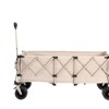 VisioGear Foldable Extended Wagon with 220lbs Weight Capacity, 300L Folding Utility Garden Cart with Drink Holders, Beige, 53.54"*21.26"*23.62" - 4 of 4