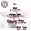 Big Dot of Happiness Stars & Stripes - Cupcake Decoration - Patriotic Party Cupcake Wrappers and Treat Picks Kit - Set of 24 - 2 of 4