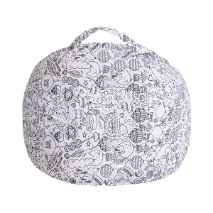 Stuffed Animal Storage Bean Bag Chair Cover for Kids' - Posh Creations - 1 of 4