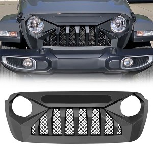 AMERICAN MODIFIED Gladiator Front Grille with Mesh Compatible with Jeep 2018-2023 Wrangler JL and Gladiator JT Models w/o TrailCam - 1 of 4
