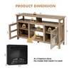 Costway 58'' Fireplace TV Stand W/18'' 1500W Electric Fireplace up to 65'' Grey - 2 of 4