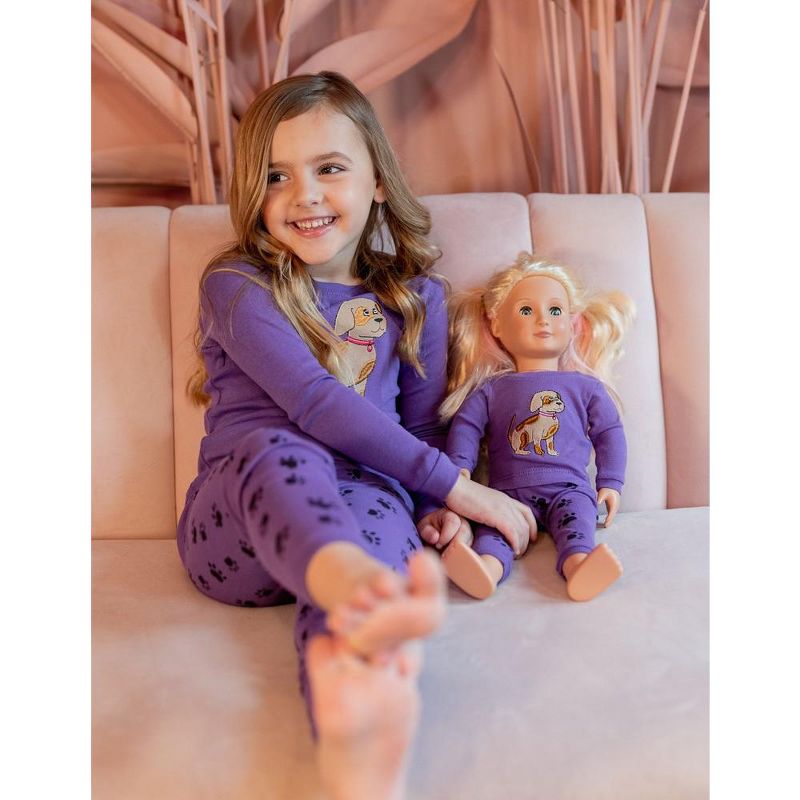 Leveret Girl and Doll Matching Cotton Pajamas, 3 of 4