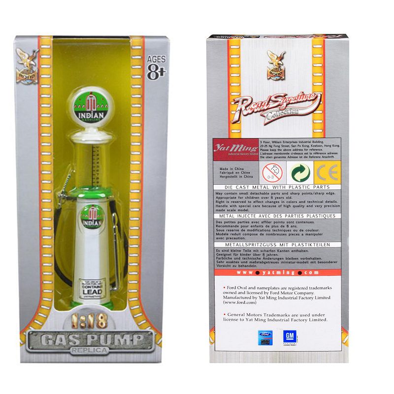 Indian Gasoline Vintage Gas Pump Cylinder 1/18 Diecast Replica by Road Signature, 3 of 4