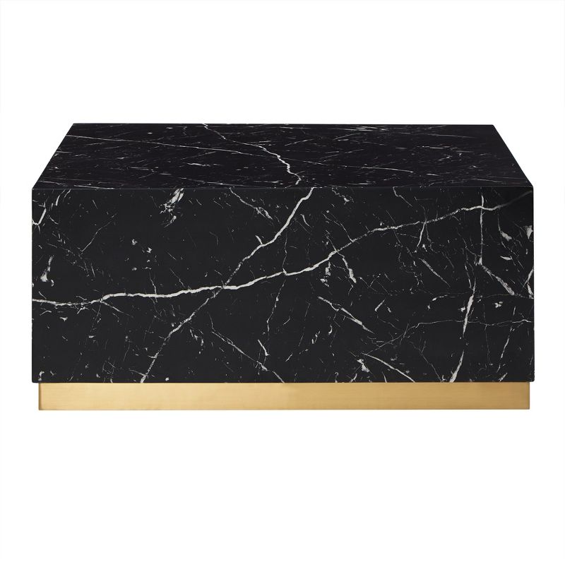 Devoe Faux Marble Square Coffee Table with Casters - Inspire Q, 4 of 8