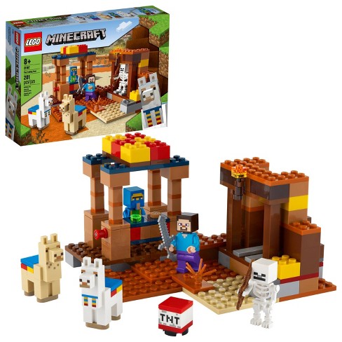Lego Minecraft The Trading Post Includes Minecraft S Steve And Skeleton Toys Target
