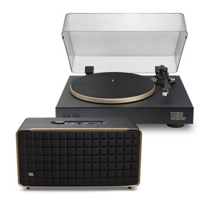 JBL Spinner BT Semi-Automatic Bluetooth Turntable with Authentics 500 Wireless Bluetooth Speaker (Black/Gold) - 1 of 4
