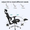EROMMY Ergonomic Mesh Office Chair with Foot Rest, Big and Tall Computer Chair with 3D Adjustable Headrest and 4D Armrest - 4 of 4