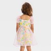 Toddler Girls' Disney Princess Floral Tulle Dress - Light Blue - 2 of 3